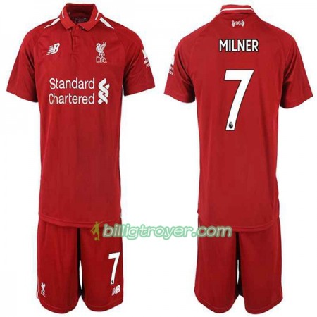 Billige Fotballdrakter Liverpool MILNER 7 Barn Hjemmedraktsett 2018/19 Kortermet